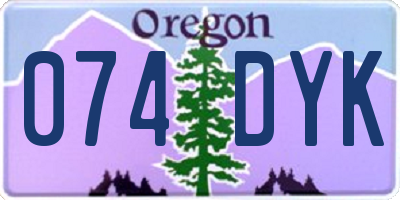 OR license plate 074DYK