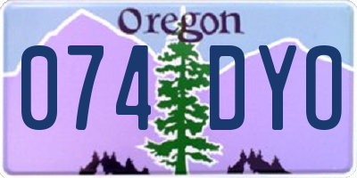 OR license plate 074DYO