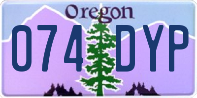 OR license plate 074DYP