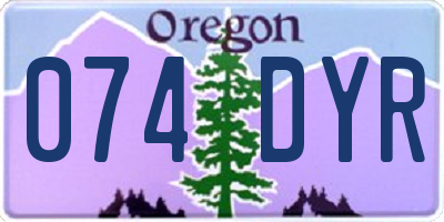 OR license plate 074DYR