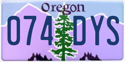 OR license plate 074DYS