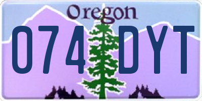 OR license plate 074DYT