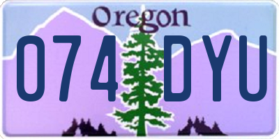 OR license plate 074DYU