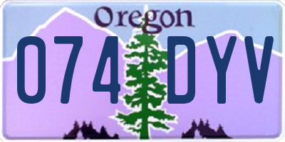 OR license plate 074DYV
