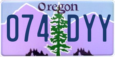 OR license plate 074DYY
