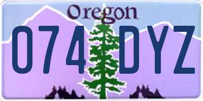 OR license plate 074DYZ