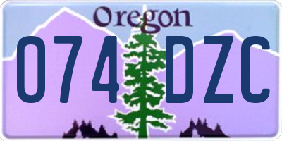 OR license plate 074DZC