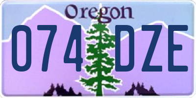 OR license plate 074DZE