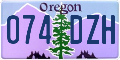 OR license plate 074DZH