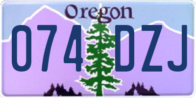 OR license plate 074DZJ
