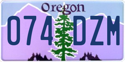 OR license plate 074DZM