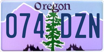 OR license plate 074DZN