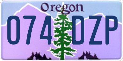 OR license plate 074DZP