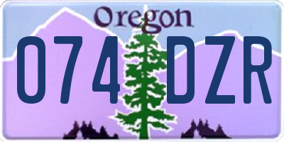 OR license plate 074DZR