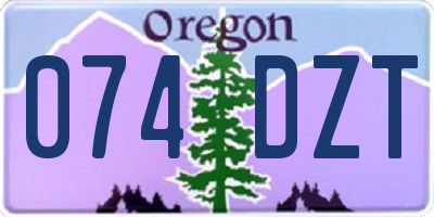 OR license plate 074DZT