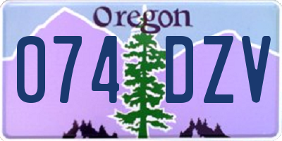 OR license plate 074DZV