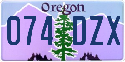 OR license plate 074DZX
