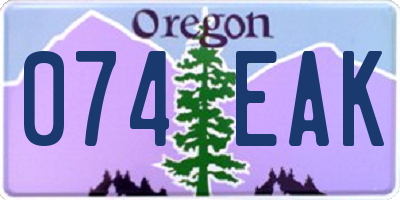 OR license plate 074EAK