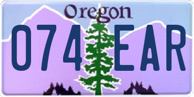OR license plate 074EAR