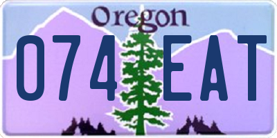 OR license plate 074EAT