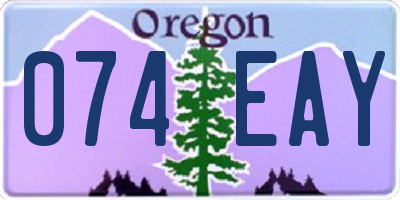 OR license plate 074EAY