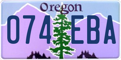 OR license plate 074EBA