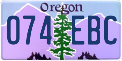 OR license plate 074EBC
