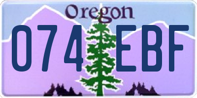 OR license plate 074EBF
