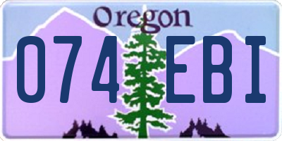 OR license plate 074EBI