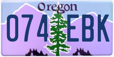 OR license plate 074EBK