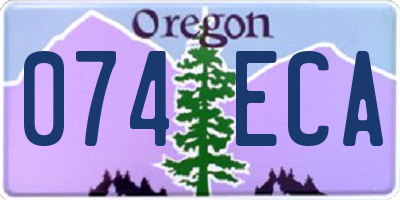 OR license plate 074ECA