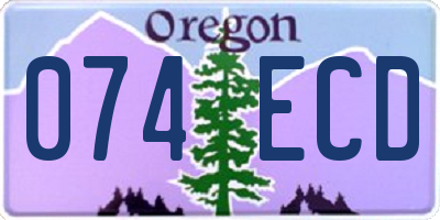 OR license plate 074ECD