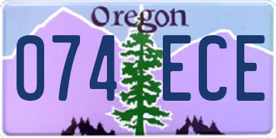 OR license plate 074ECE
