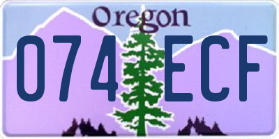 OR license plate 074ECF