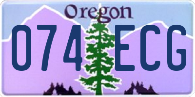 OR license plate 074ECG