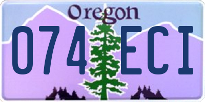 OR license plate 074ECI