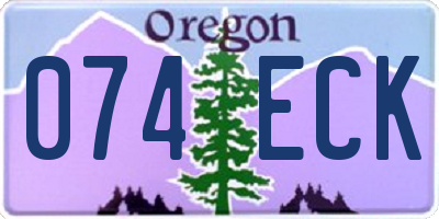 OR license plate 074ECK