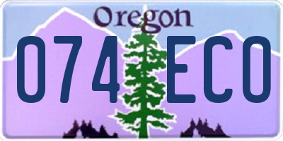 OR license plate 074ECO