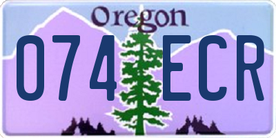 OR license plate 074ECR