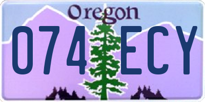 OR license plate 074ECY