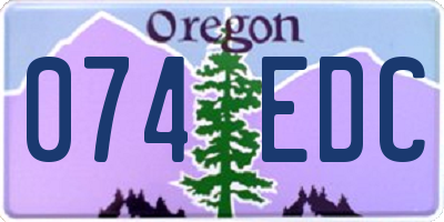 OR license plate 074EDC