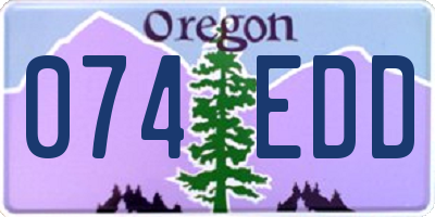 OR license plate 074EDD