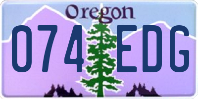 OR license plate 074EDG