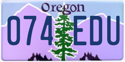 OR license plate 074EDU