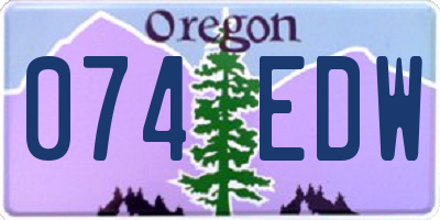 OR license plate 074EDW