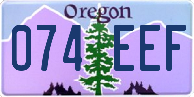 OR license plate 074EEF