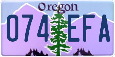 OR license plate 074EFA
