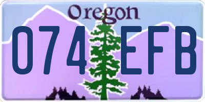 OR license plate 074EFB
