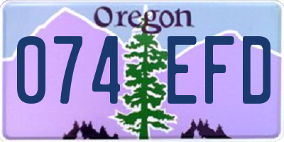 OR license plate 074EFD