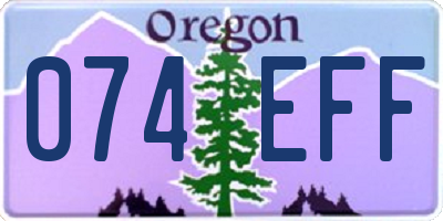 OR license plate 074EFF
